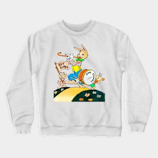 funny musician rabbit vintage retro Crewneck Sweatshirt